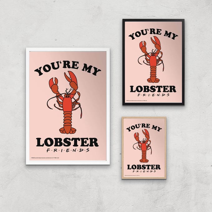 Friends Lobster Giclee Art Print - A2 - White Frame
