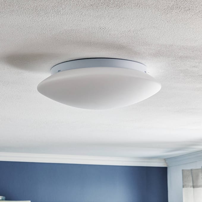 Argon Plafondlamp Gjovik, Ø 40 cm, opaalglas, E27