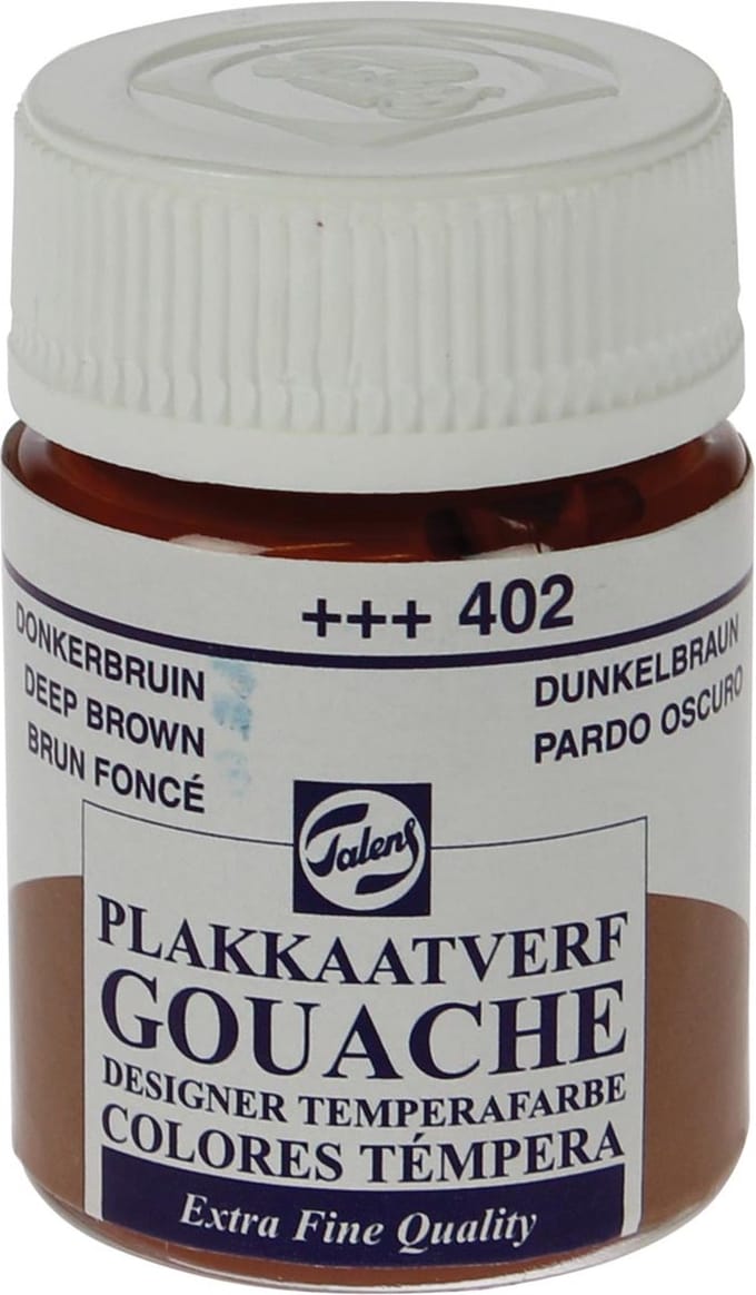 Talens plakkaatverf Extra Fijn flacon van 16 ml, donkerbruin 10 stuks