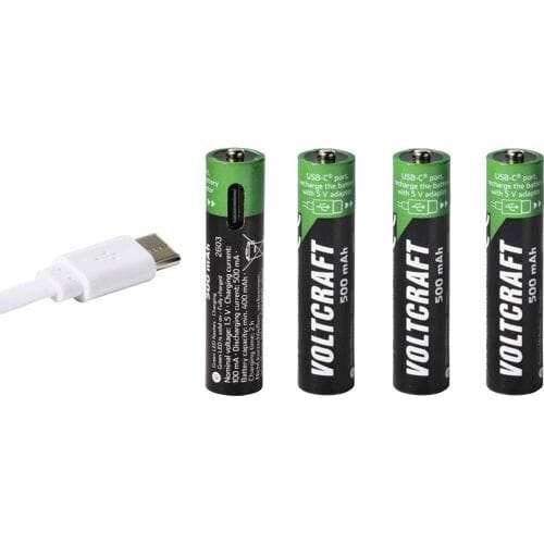 VOLTCRAFT Oplaadbare AAA batterij (potlood) Li-ion 500 mAh 1.5 V 4 stuk(s)