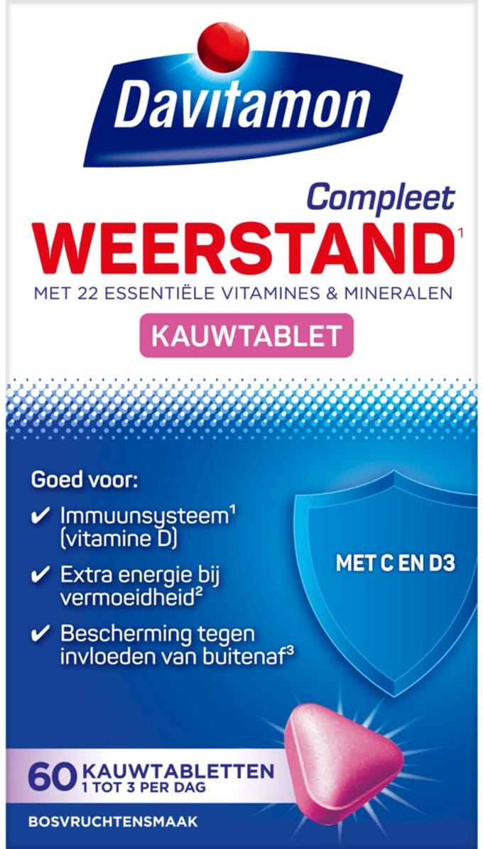 Davitamon Compleet Weerstand Bosvruchten - 2 x 60 kauwtabletten - Voordeelverpakking