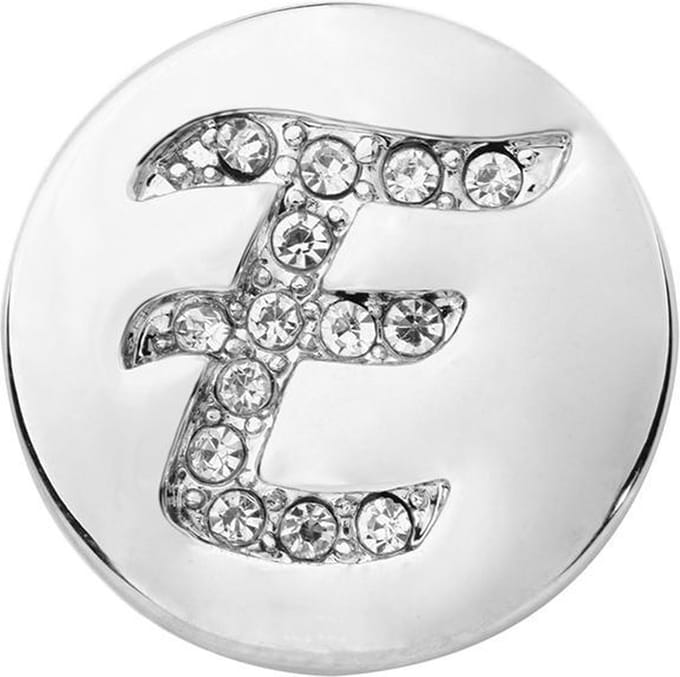 Quiges - Dames Click Button Drukknoop 18mm Alfabet E - EBCM149