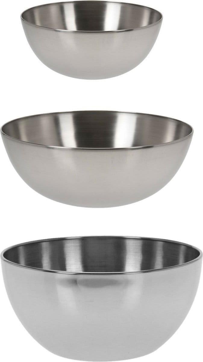 Excellent Houseware voedsel serveerschalen - Set 8x - RVS - D24/D20/D13 cm