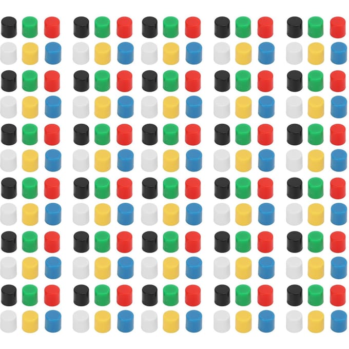 180 Stuks Breadboard Drukknop Kapjes 6 Kleuren Rond ABS Kunststof Vervanging Tact Switch Drukknop Dopjes Set