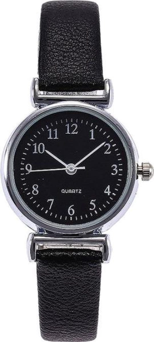 Fako - Horloge - 26mm - Zilverkleurig - Zwart
