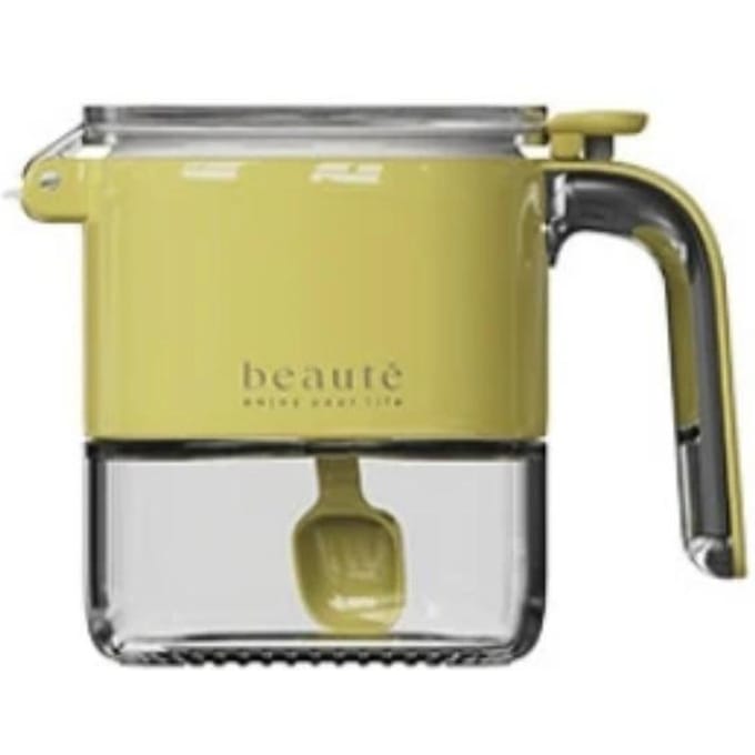 Pot d'assaisonnement scellé de type poussoir de luxe léger assaisonnement MSG résistant à l'humidité transfrontalier boîte d'assaisonnement de grande capacité boîte d'assaisonnement jaune