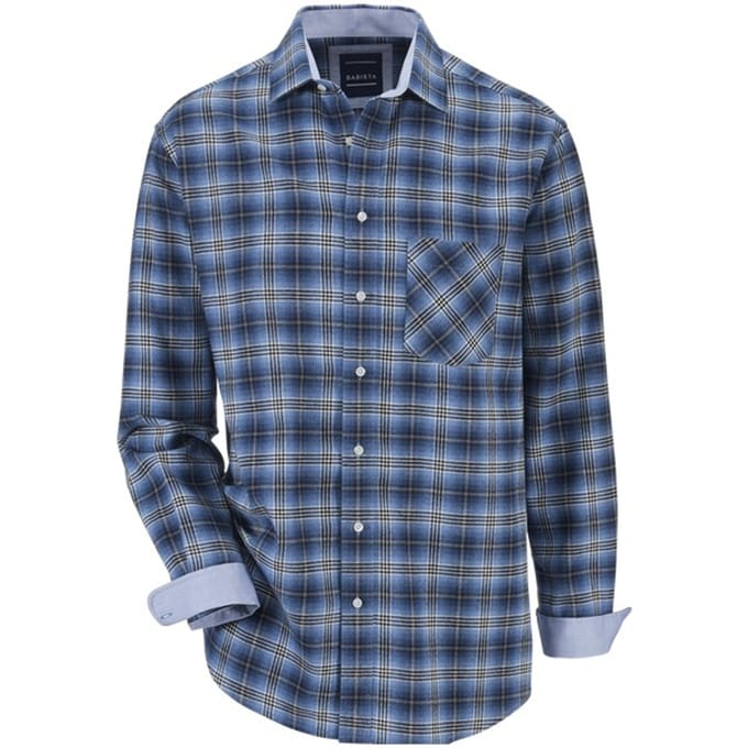 Babista herren Flanellen Overhemd - 45/46 - blauw - Plus Size