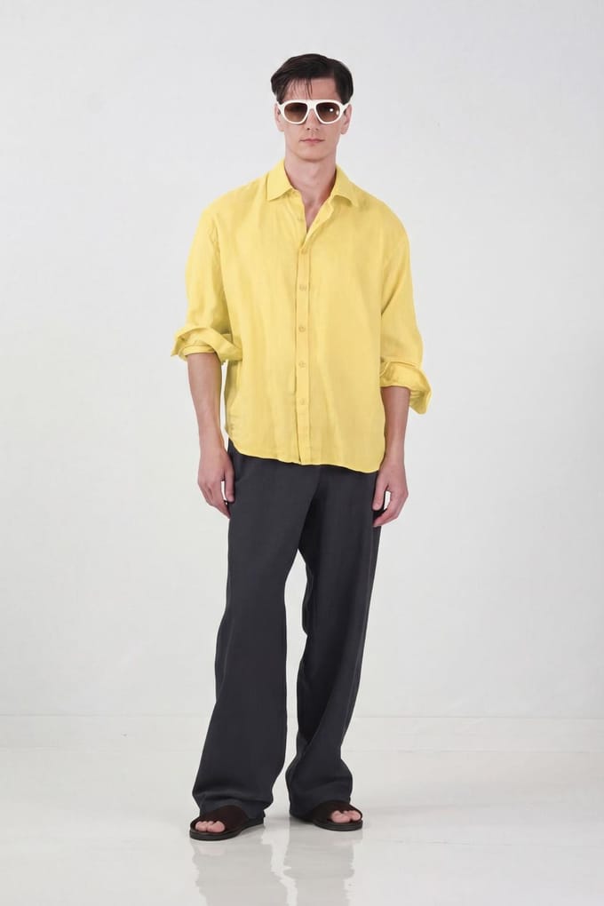 Heren Oversized Linnen Shirt