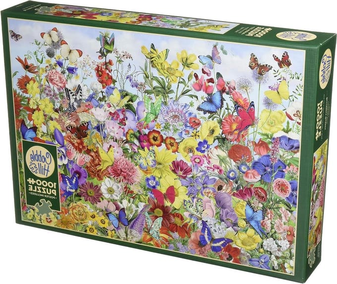 Tuinpuzzel Vlinders - Legpuzzel 1000 - Ontspannen Bezigheid - Gedetailleerde Afbeelding - 1000 Stukjes - Diverse Kleuren