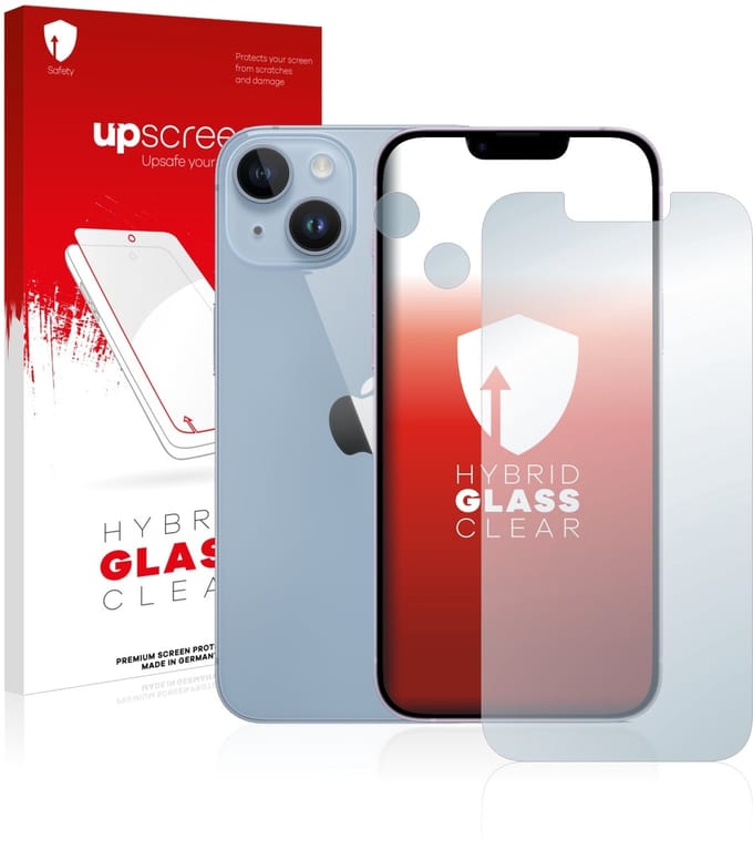 upscreen - Screenprotector voor Apple iPhone 14 (Voor+Camera) - Folie Beschermfolie Beschermglas transparant