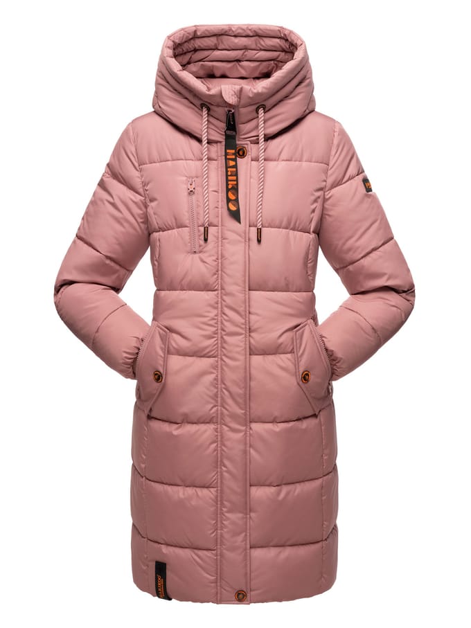 Marikoo dames winterjas – Lange gewatteerde jas met capuchon & zakken