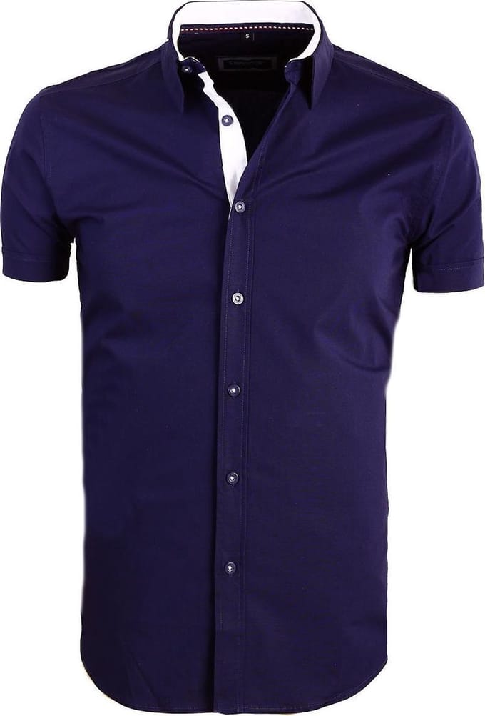 Carisma Overhemd Korte Mouw Effen Blauw 9102 - M