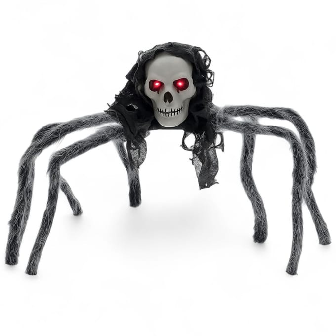 Dailygoods - Halloween Decoratieve Spin met Doodshoofd en LED-Ogen