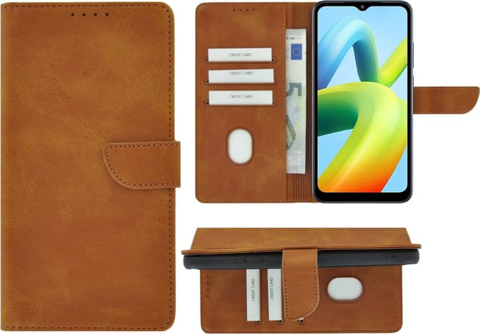 MoDo hoesje Geschikt voor Xiaomi Redmi A1/ Redmi A2 - Kunstleer Book Case - Camel Bruin