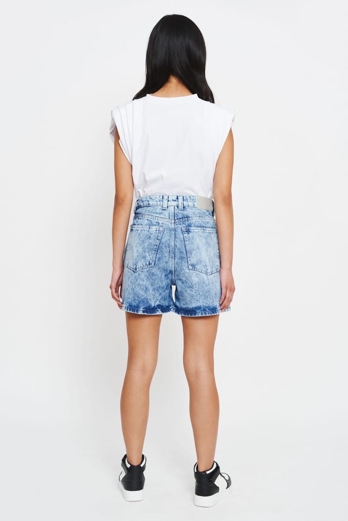 BENU Dames Korte Lichtblauwe Katoenen Denim Shorts