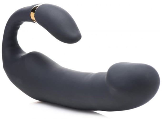 XR Brands Pleasure - Silicone Vibrator with Clitoris Stimulator black