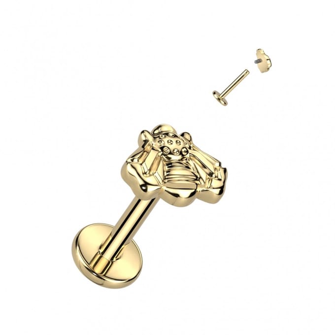 Piercing titanium bijtje intern schroefdraad 1.2x6 - goud - LMPiercings