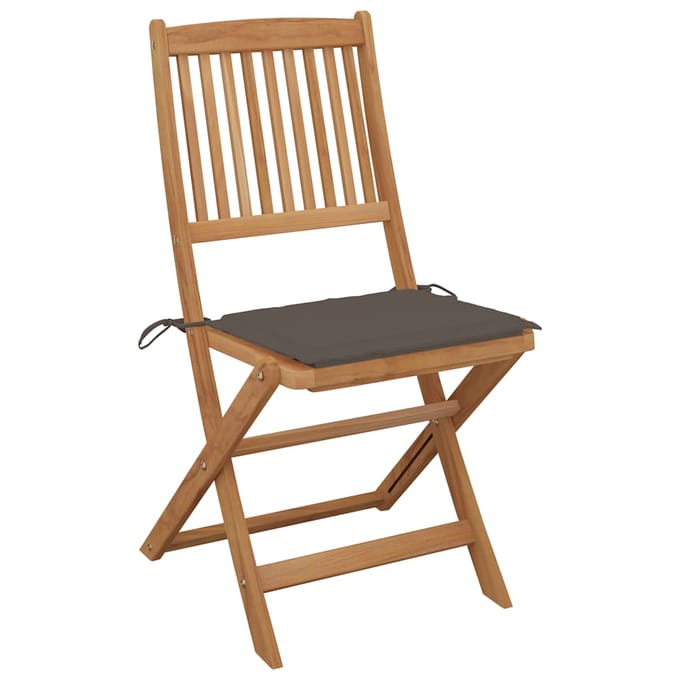 vidaXL - Inklapbare - stoelen - 6 - st - met - kussens - massief - acaciahout