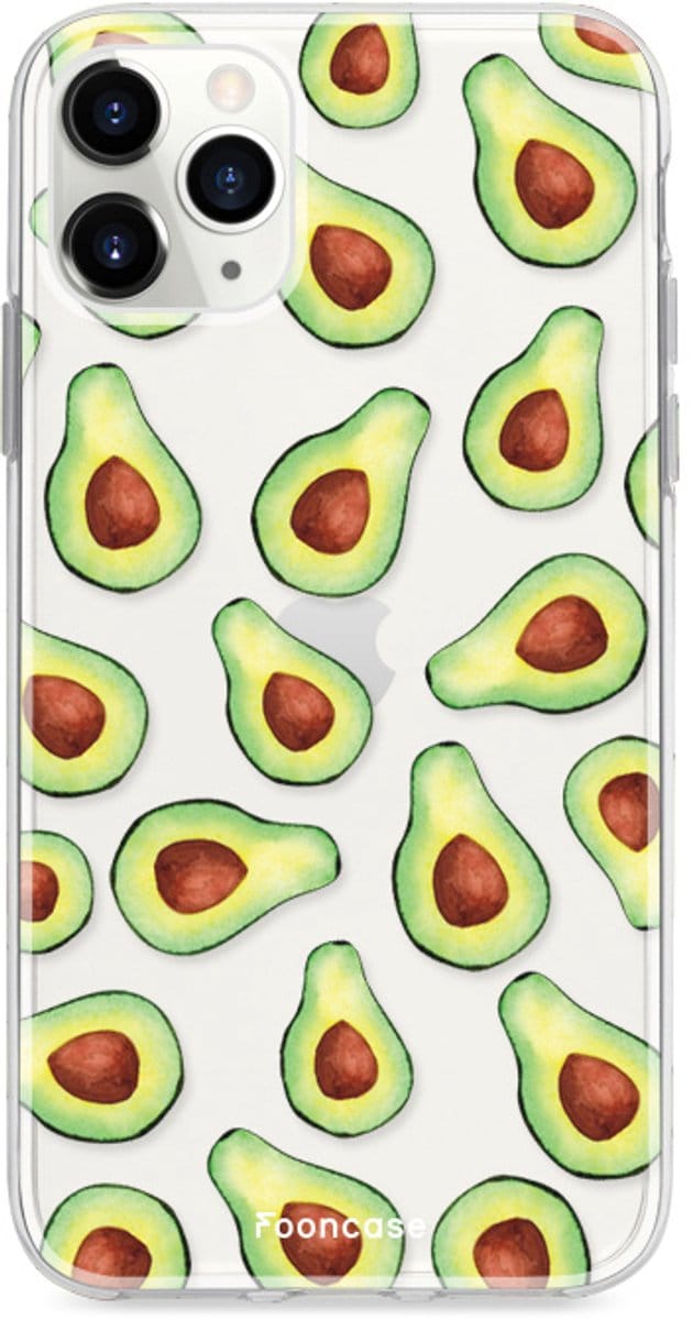 Fooncase Hoesje Geschikt voor iPhone 11 Pro Max - Shockproof Case - Back Cover / Soft Case - Avocado