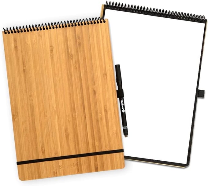 Herbruikbaar Notitieboek - Wisbaar Schrijfblok - Papierloos Werken - Met Digitale App - A4 Formaat - Luxe Houtnerf