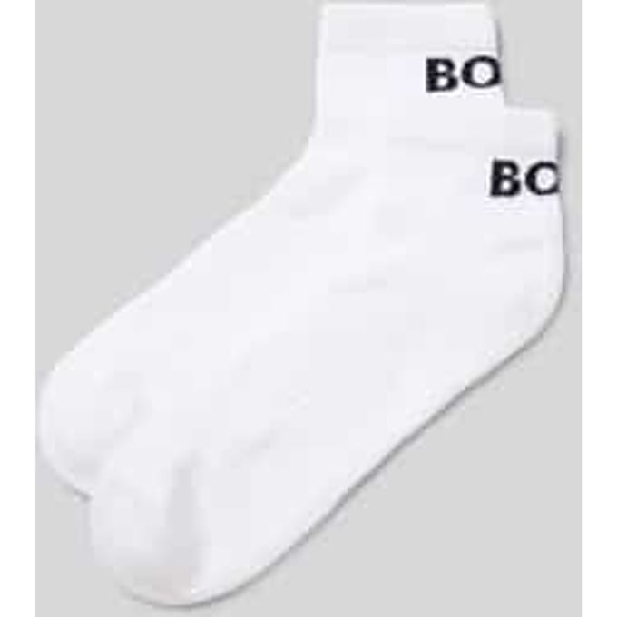 BOSS logo sportsokken (2-pack) - heren enkelsokken - wit