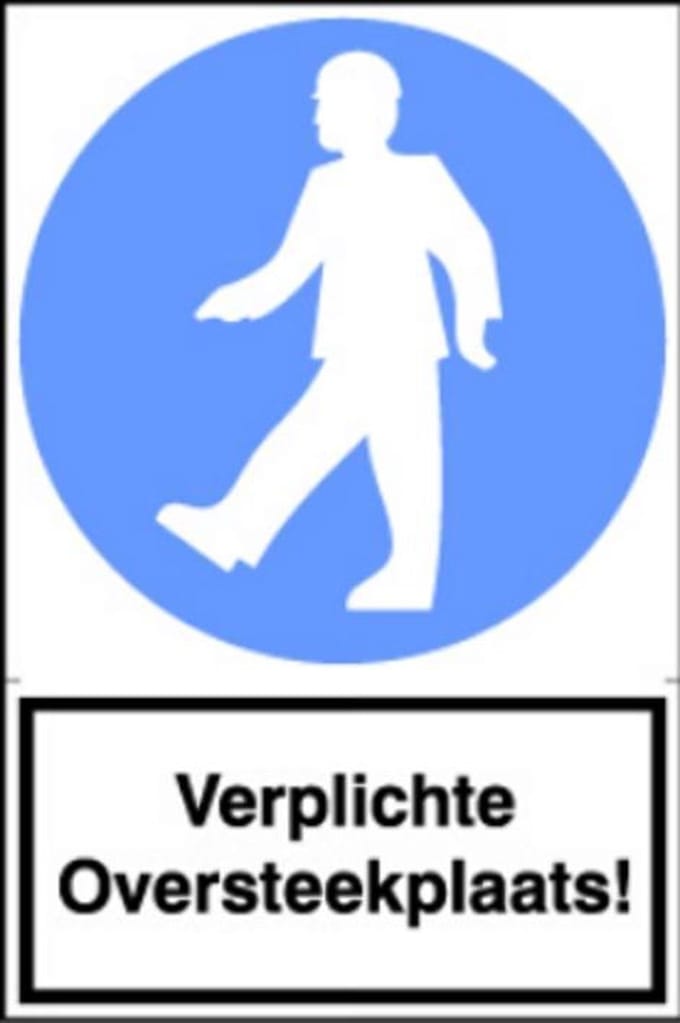 Artelli Sticker Verplichte oversteekplaats (Prijs per stuk)
