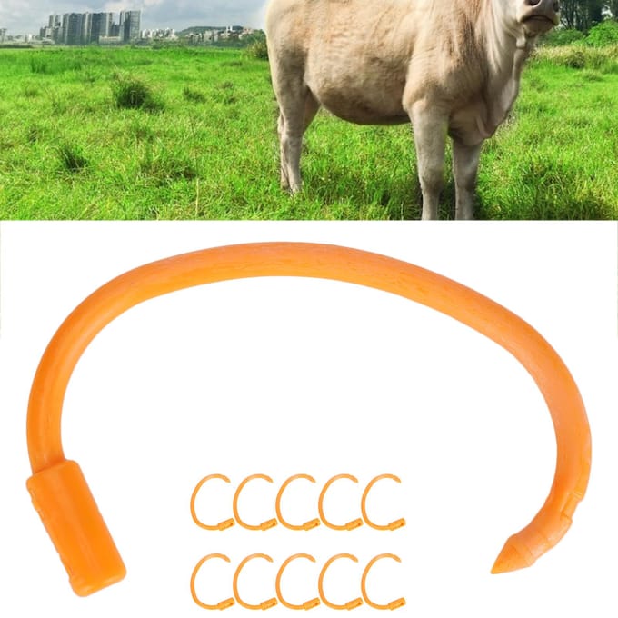 10 STUKS Verstelbare Niet-Giftige Plastic Koe Neusring Flexibele Clip Set Pluimvee Accessoire(Koe Neusring )