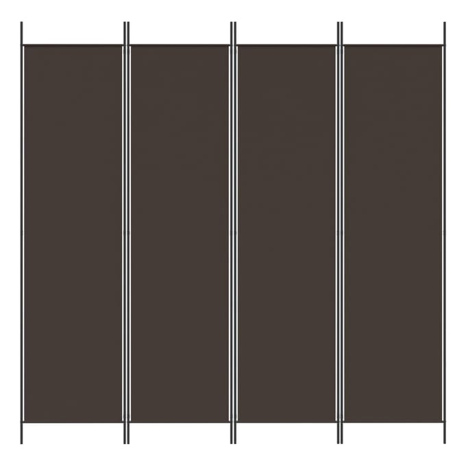 vidaXL - Kamerscherm - met - 4 - panelen - 200x200 - cm - stof - bruin