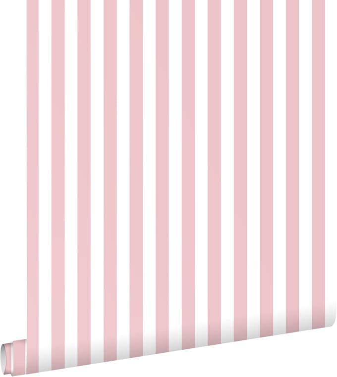 ESTAhome behang strepen roze en wit - 53 cm x 10.05 m - 130951