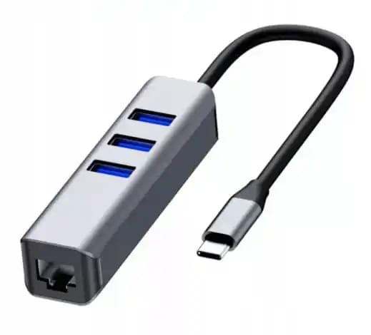 Zenwire BYL-2013U netwerkkaart, USB-C Ethernet Gigabit 1000 Mbps LAN RJ45-adapter met 3x USB 3.0