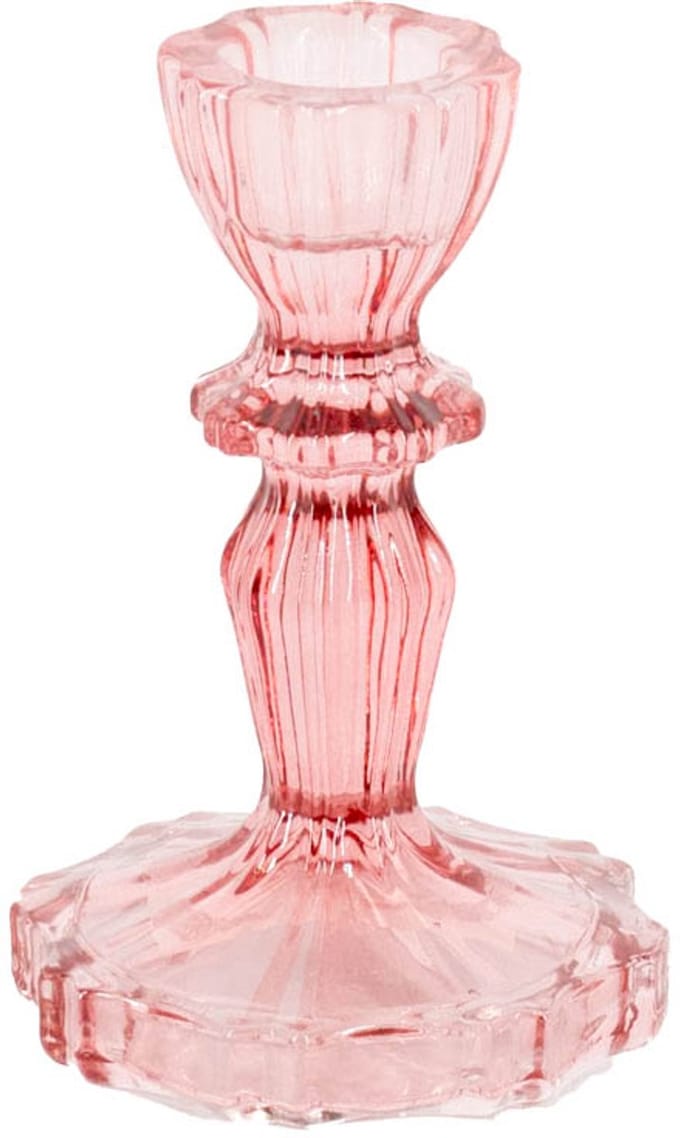 Kaarsenstandaard glas roze