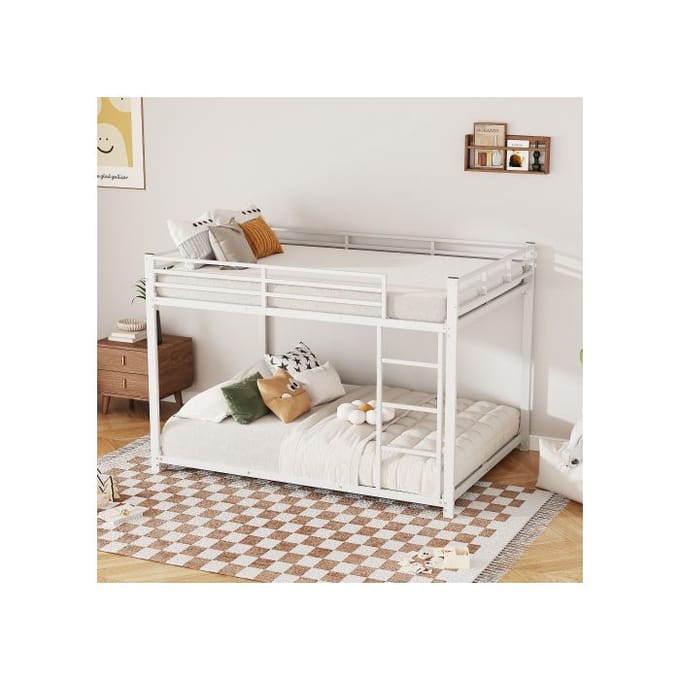 Stapelbed - MUVOE - 140x200 cm - Metaal - Wit - 2 persoons wit