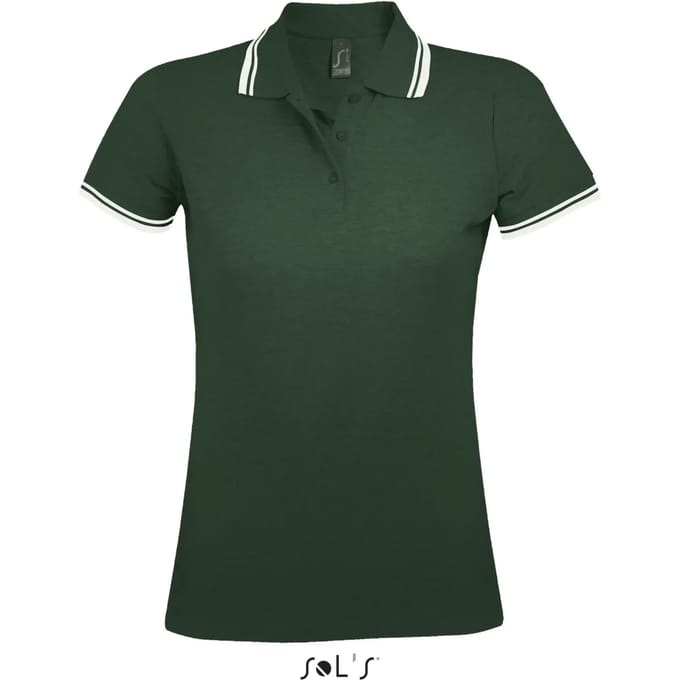 SOL'S Women´s Polo Shirt Pasadena L586 - Forest Green/White - S