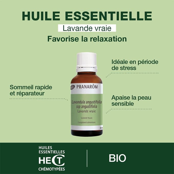 Pranarom - Echte Lavendel Etherische Olie - groot formaat - Bio - 30 ml