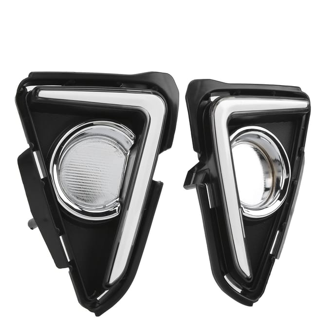 2PCS Feux de Jour LED Feux Antibrouillard Clignotants Assemblage IP65 Remplacement pour RAV4 2016 2017 2018 gray