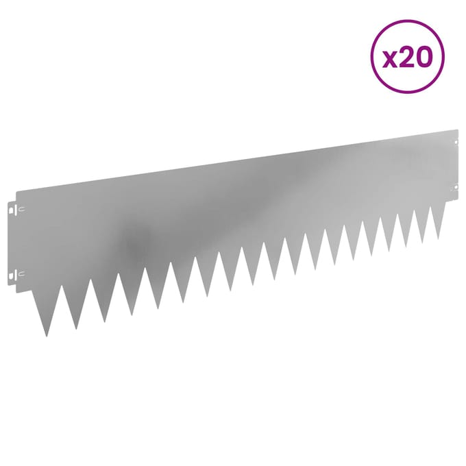 vidaXL - Gazonrand - 20 - st - 103 - x - 25 - cm - Staal - zilver
