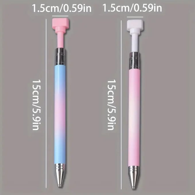 Diamond painting pen met wax - wit/roze - Diamond painting by Wietske