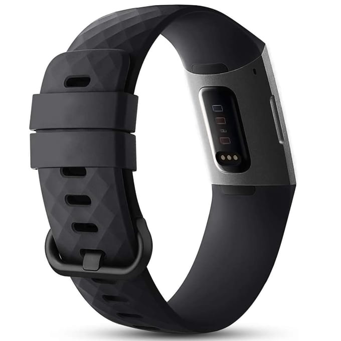 Siliconen bandje - Geschikt voor Fitbit Charge 3/ Charge 4 - Zwart