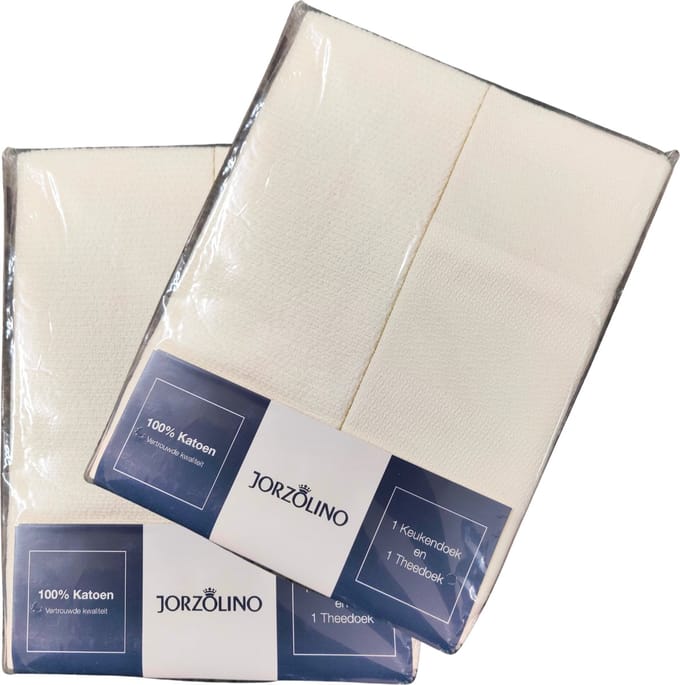 Jozolino - Keukendoek en Theedoek - Wit 2 sets