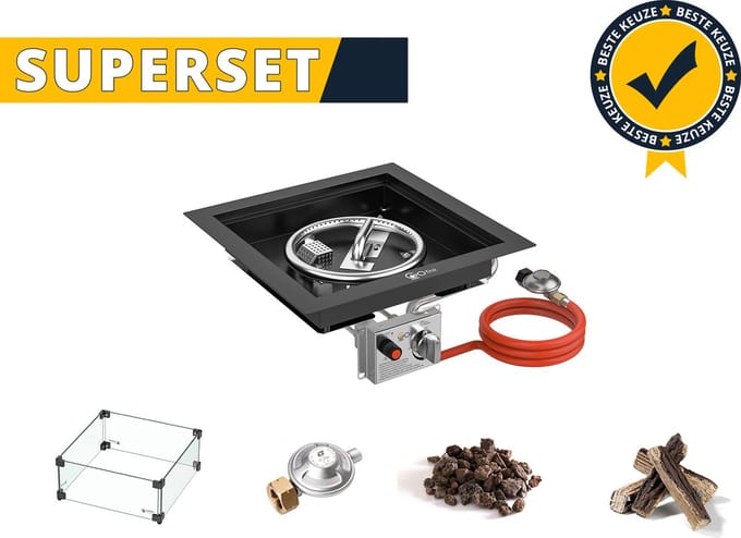 GoFire SUPERSET inbouwbrander vierkant 40 x 40 cm | Flexibel