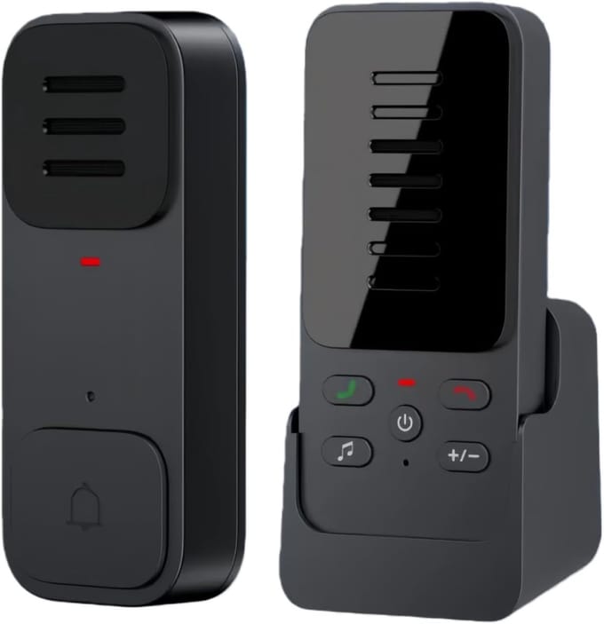 Draadloze Intercom - Deurbel Systeem - Communicatie Thuis - Lange Afstand - 300m Bereik - Wit