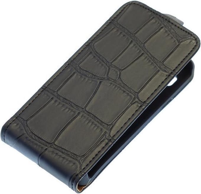 Zwart Krokodil Flip case hoesje voor Apple iPhone 5 / 5S
