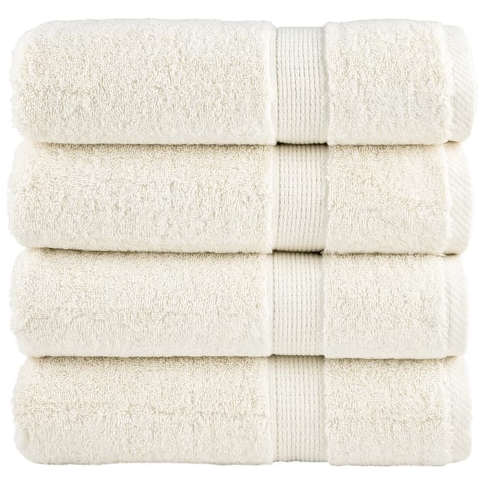 vidaXL - Badhanddoeken - SOLUND - 4 - st - 600 - g/m² - 70x140 - cm - crèmekleurig