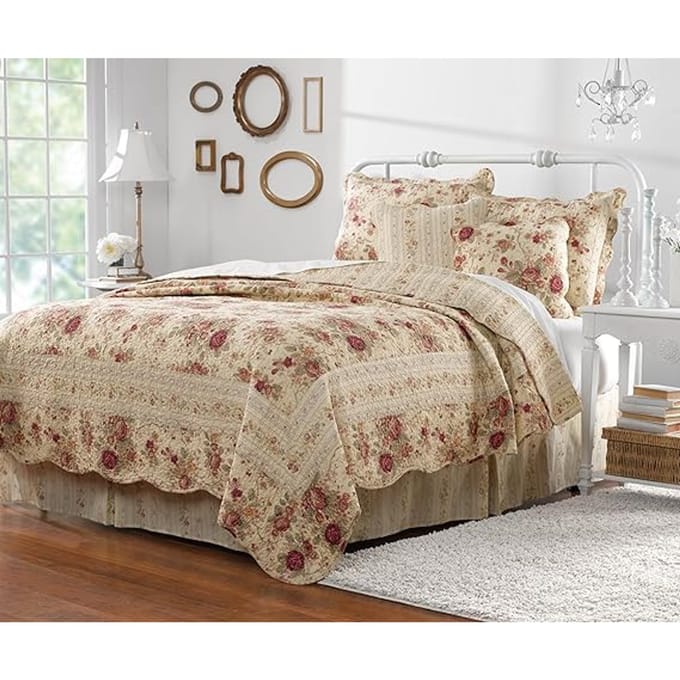 Katoenen Heirloom Dekbedset, 5-delig, King/California King, Ecru ecru