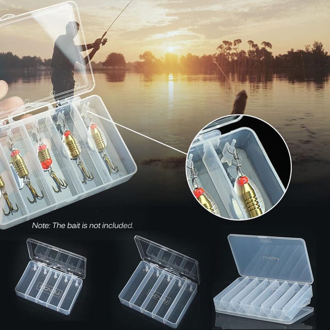 5-compartimentenvisaashaakdoosAasopslagkofferVisgereedschapTackle OrganizerSorteren S gray
