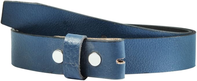 Leonardo Verrelli Leonardo Verrelli damesriem 85 - 125 cm (tailleomtrek) in blauw van 100% echt leer, voor