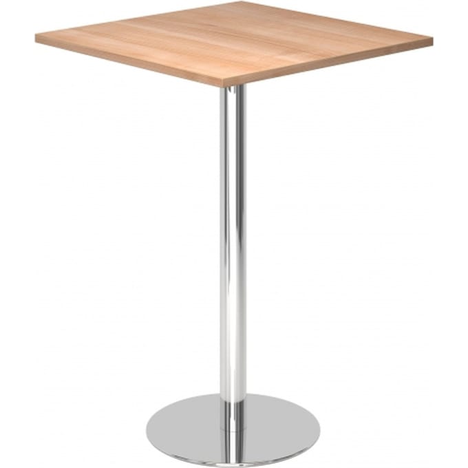 BISTRO H88Q C - Systeem conferentietafel Walnoot 80 x 80 Chroom