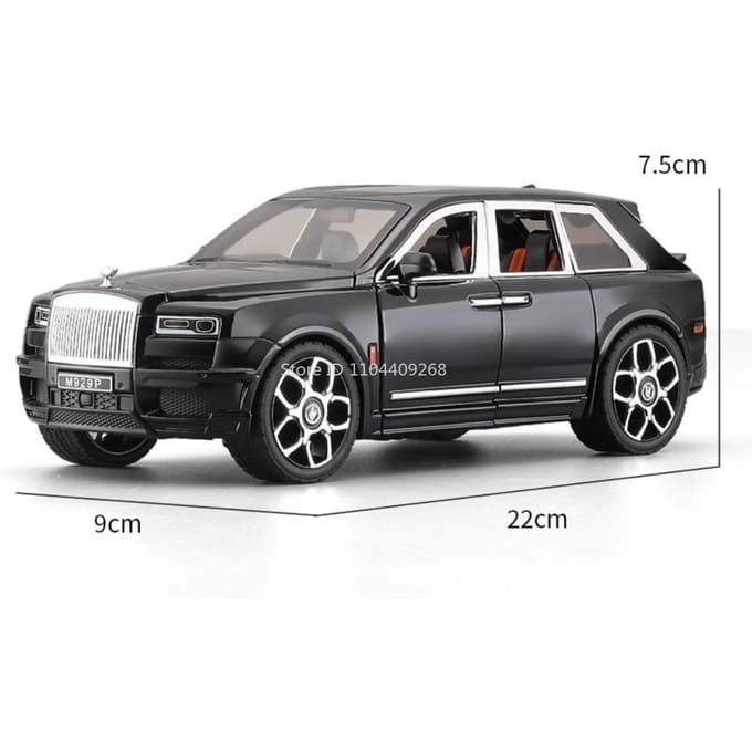 Groot formaat 1:20 Rolls Royce Cullinan Ae86 Auto Model Speelgoed Muziek Licht Pull-Back Vrijrijdende Voertuigmodellen Kinderen Volwassenen Cadeaus