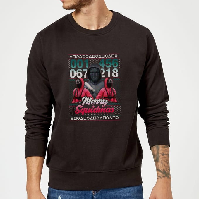 Squid Game Merry Squidmas Unisex Christmas Jumper - Black - S