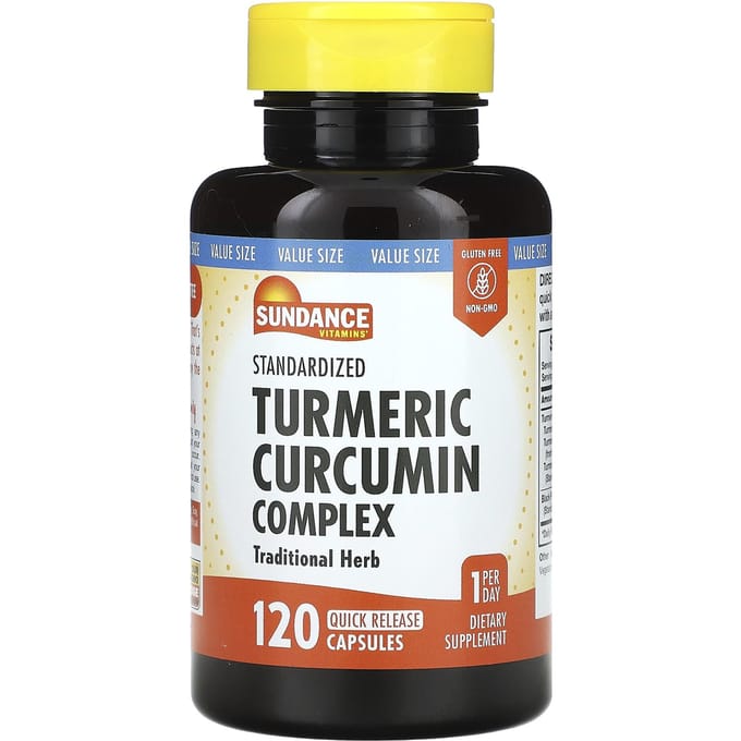 Sundance Vitamins, Complexe Standardisé de Curcuma-Curcumine, 120 Capsules à Libération Rapide